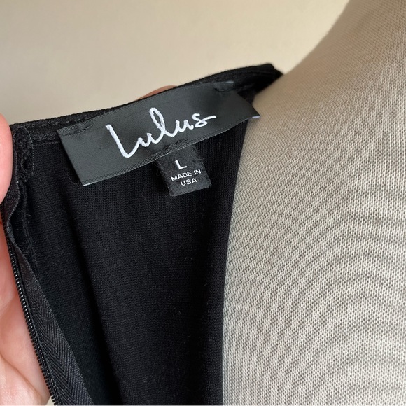 Lulus Black Stretch Tulip Ruched Sleeveless Stretch Cocktail Hour Mini Dress - Picture 4 of 6